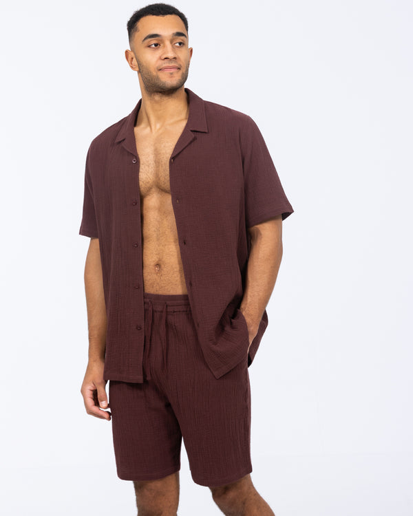 2t hoher Darius Pull On Short (burgunderrot)