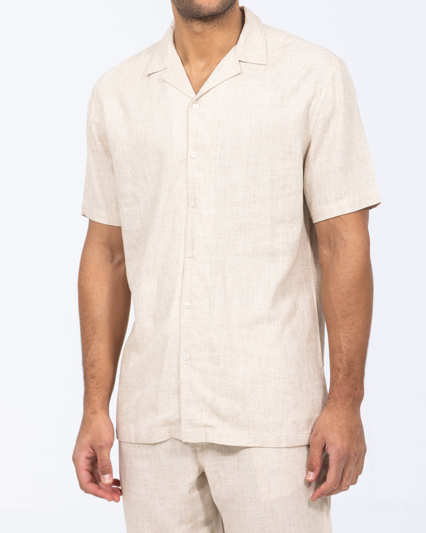 2t Tall Will Linen Blend Revere Shirt (neutral)