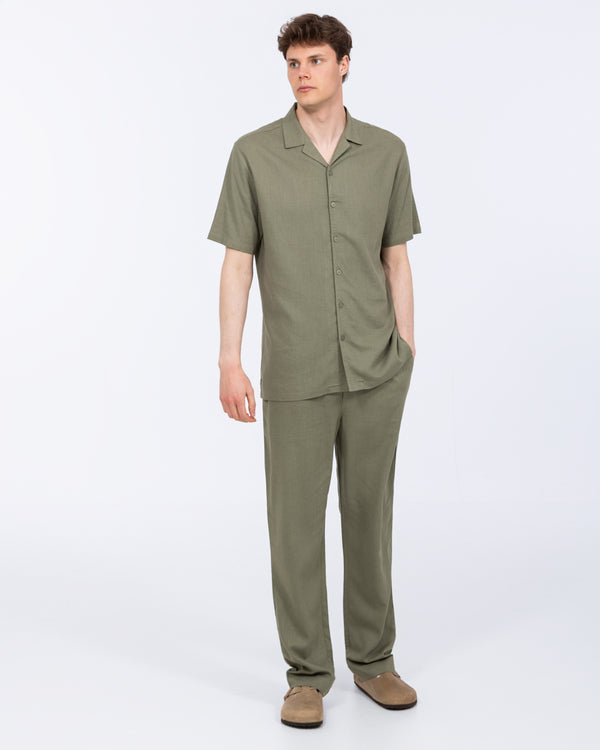 2t Tall Will Leinen Blend Revere-Hemd (Khaki)