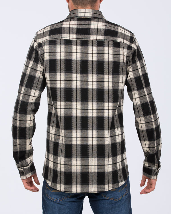 2t Ezra Tall Jersey Shacket (black/cream check)