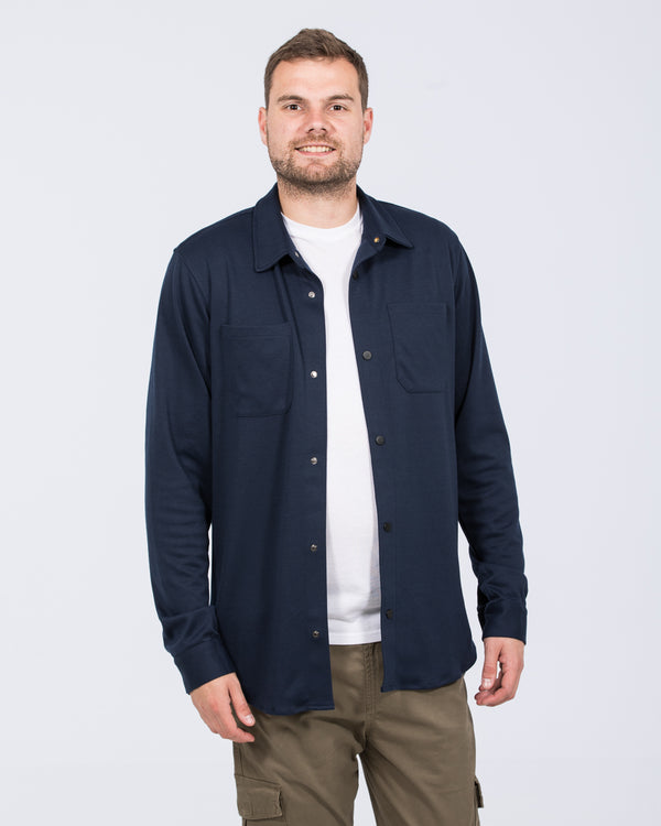 2t Ezra Tall Jersey Shacket (navy)