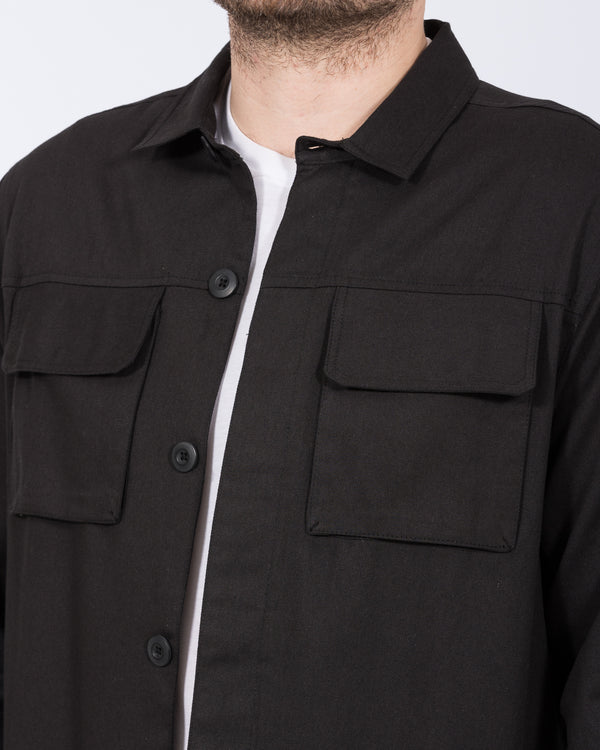 2t Linton Tall Cotton Harrington Shacket (black)