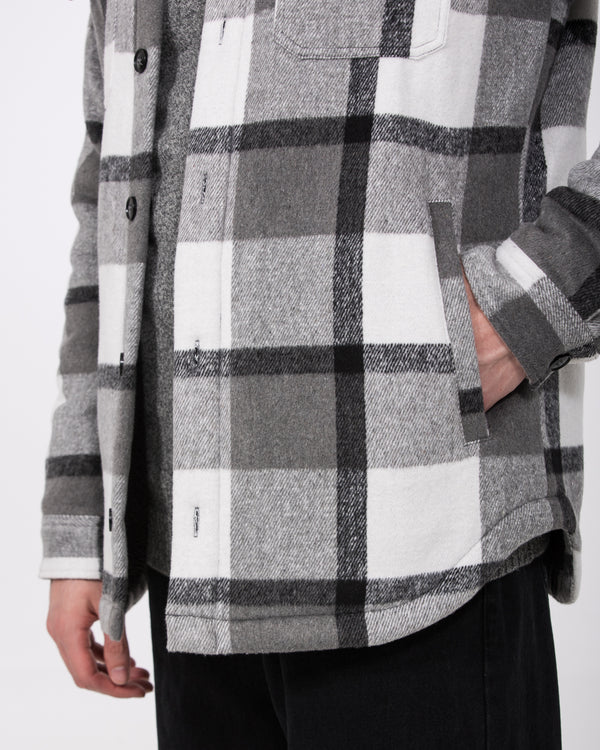 2t Cooper Tall Sherpa Lined Shacket (black/grey)