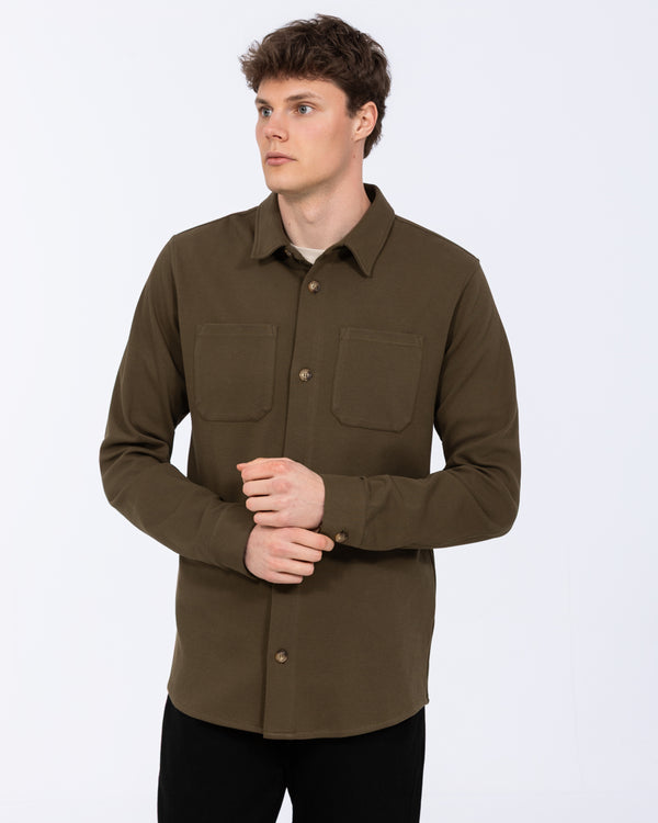 2t Enzo Tall Jersey Hemdjacke (flaschengrün)