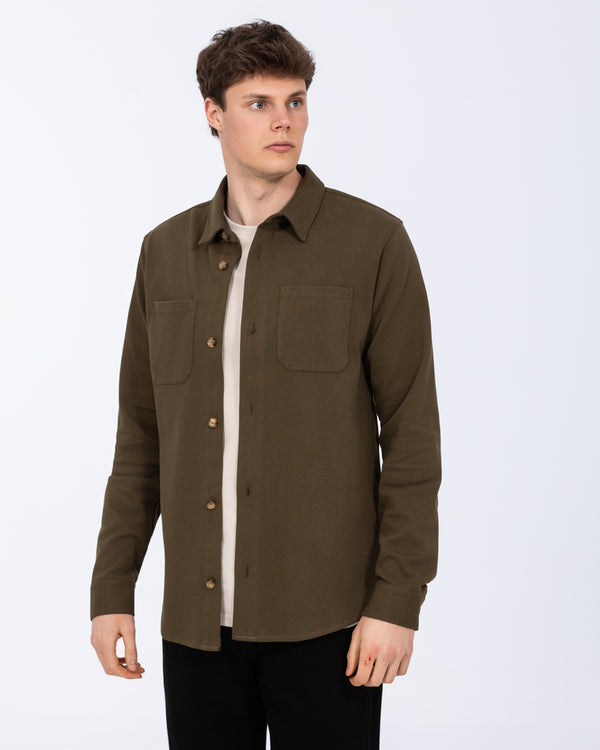 2t Enzo Tall Jersey Hemdjacke (flaschengrün)