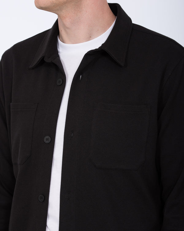 2t Enzo Tall Jersey Shacket (black)