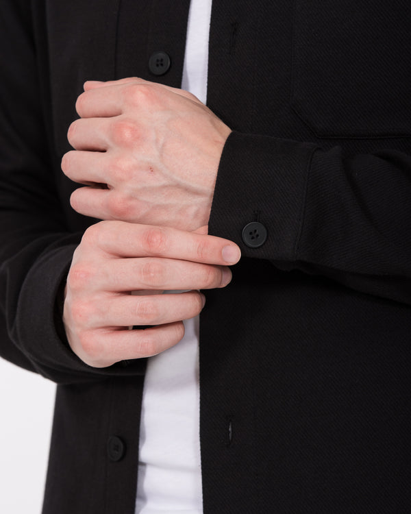 2t Enzo Tall Jersey Shacket (black)