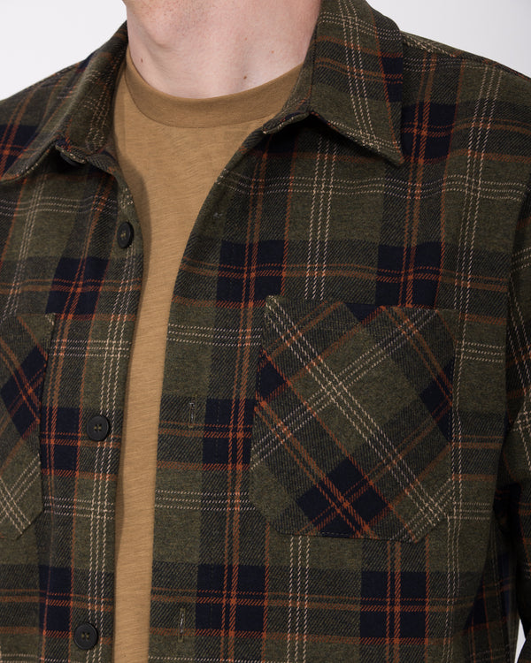 2t Enzo Tall Jersey Shacket (green check)