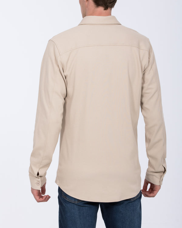 2t Enzo Tall Jersey Shacket (stone)