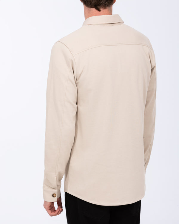 2t Enzo Tall Jersey Shacket (stone)