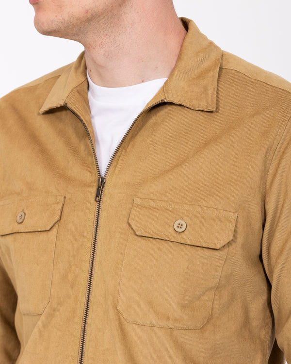 2t Tall Zip Up Cord Shacket (camel)