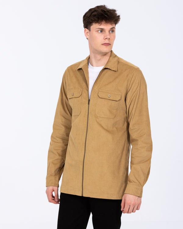 2t Tall Zip Up Cord Shacket (camel)