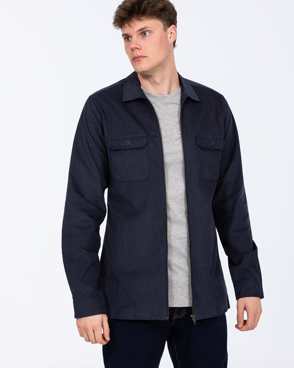 2t Tall Zip Up Cord Shacket (indigo)