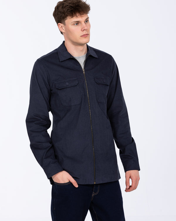 2t Tall Zip Up Cord Shacket (indigo)