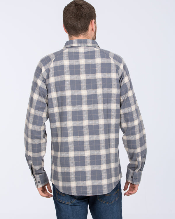 2t Bradley Tall Relaxed Fit Raglan Checked Shirt (pale blue)