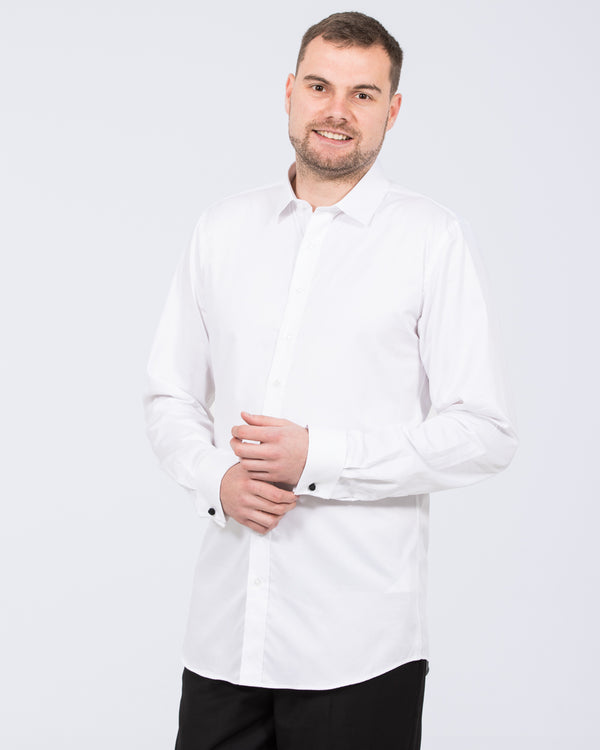 2t Craig Slim Fit Extra Tall Double Cuff Shirt (white)