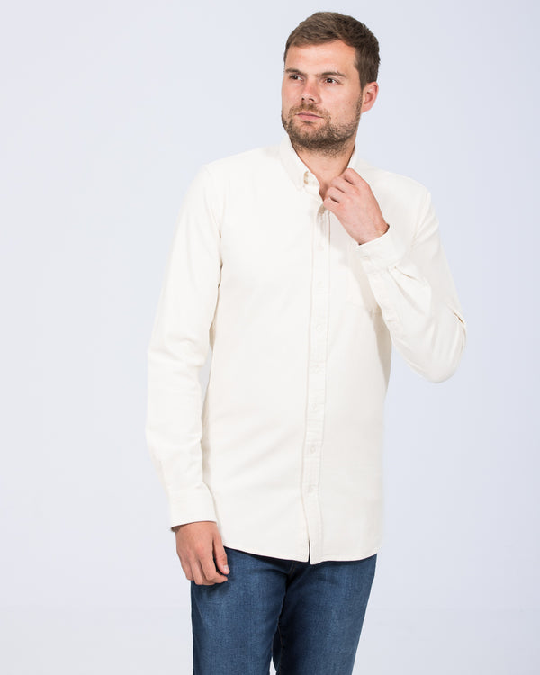 2t Drew Extra Tall Slim Fit Cord Oxford Shirt (ecru)