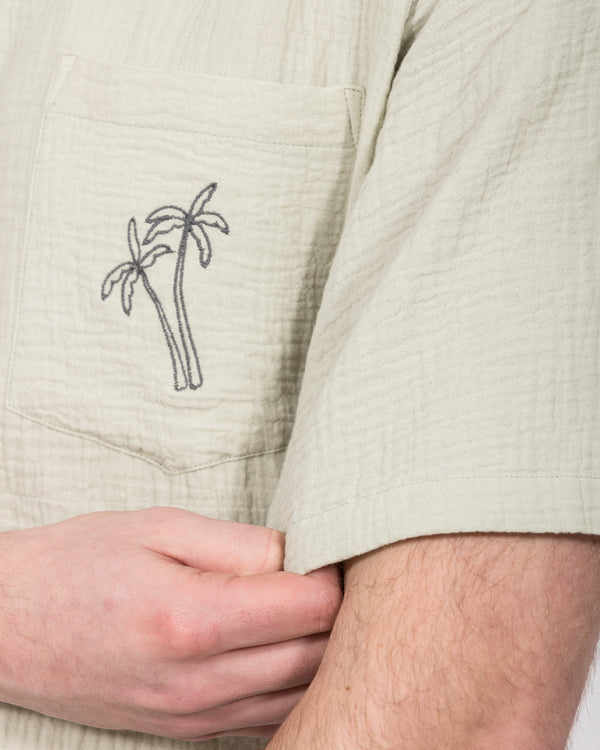 2t Grayson Tall Short Sleeve Embroidered Shirt (sage palm)