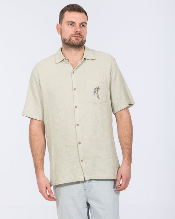 2t Grayson Tall Short Sleeve Embroidered Shirt (sage palm)