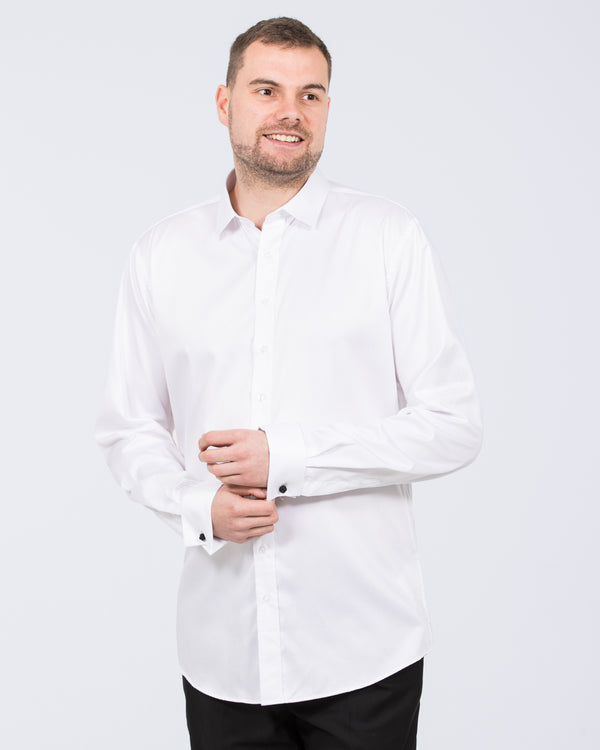 2t Gregor Regular Fit Extra Tall Double Cuff Shirt (white)