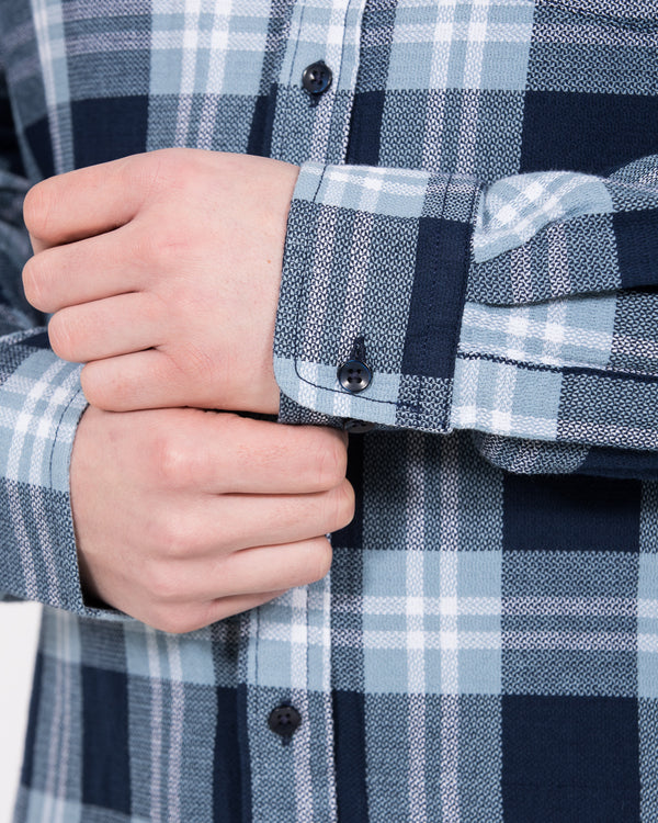 2t Jackson Extra Tall Oxford Shirt (ecru/blue check)