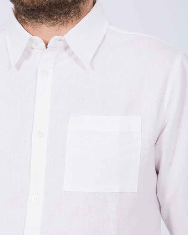 2t Tall Long Sleeve Linen Blend Shirt (white)