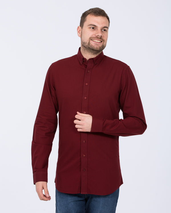 2t Logan Slim Fit Tall Oxford Shirt (burgundy)
