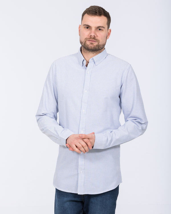 2t Logan Slim Fit Tall Oxford Shirt (pale blue stripe)