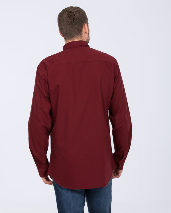 2t Russell Regular Fit Tall Oxford Shirt (burgundy)