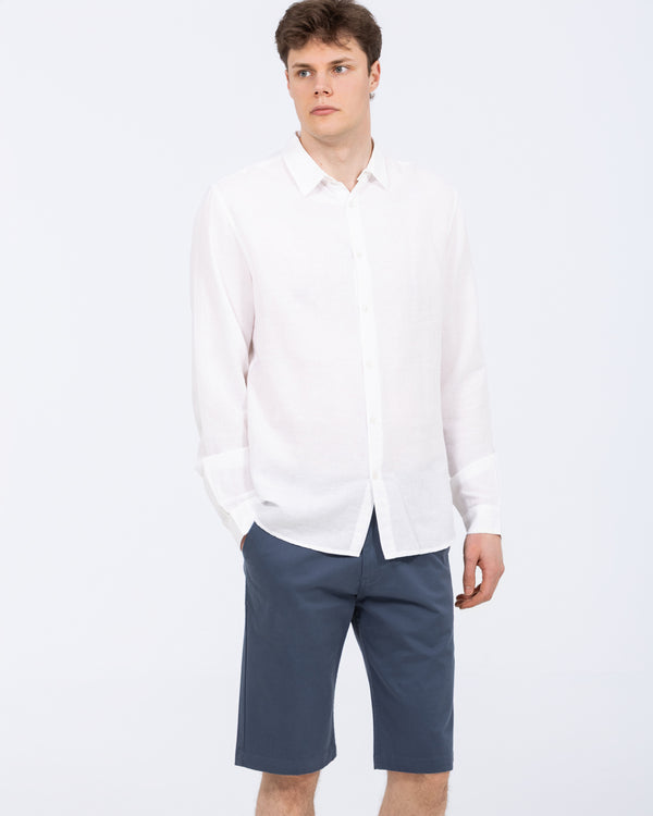 2t Tall Long Sleeve Linen Blend Shirt (white)