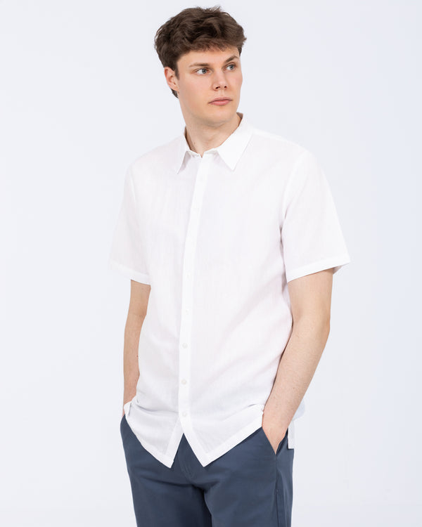 2t Tall Short Sleeve Linen Blend Shirt (white)