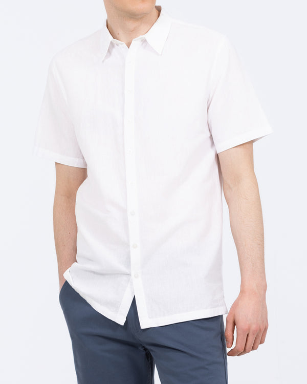 2t Tall Short Sleeve Linen Blend Shirt (white)