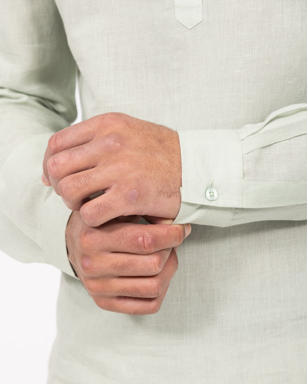 2t Cruz Tall Half Placket Linen Shirt (sage)