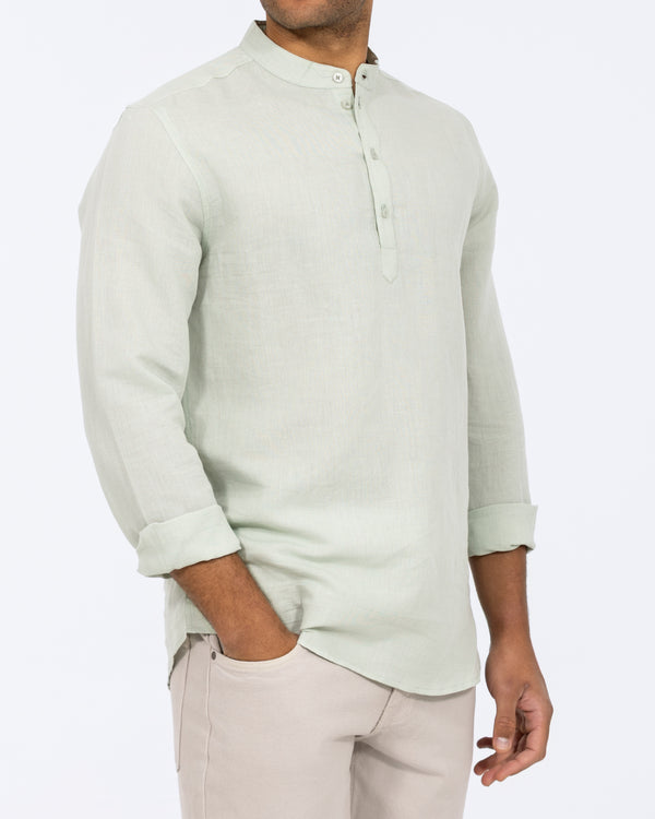 2t Cruz Tall Half Placket Linen Shirt (sage)