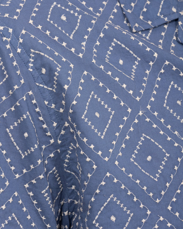 2t Daryn Lang besticktes Jacquard-Hemd (blau)