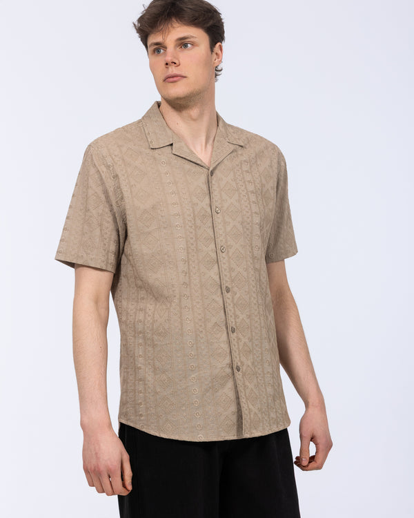 2t Daryn Tall besticktes Jacquard-Hemd (khaki)