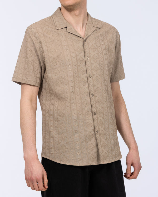 2t Daryn Tall besticktes Jacquard-Hemd (khaki)