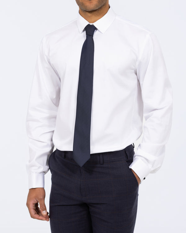 2t Gregor Regular Fit Extra Tall Double Cuff Shirt (white)