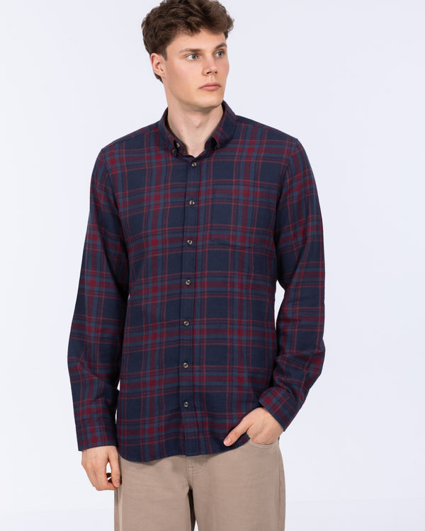 2t Julian Extra Tall Check Shirt (navy/wine)