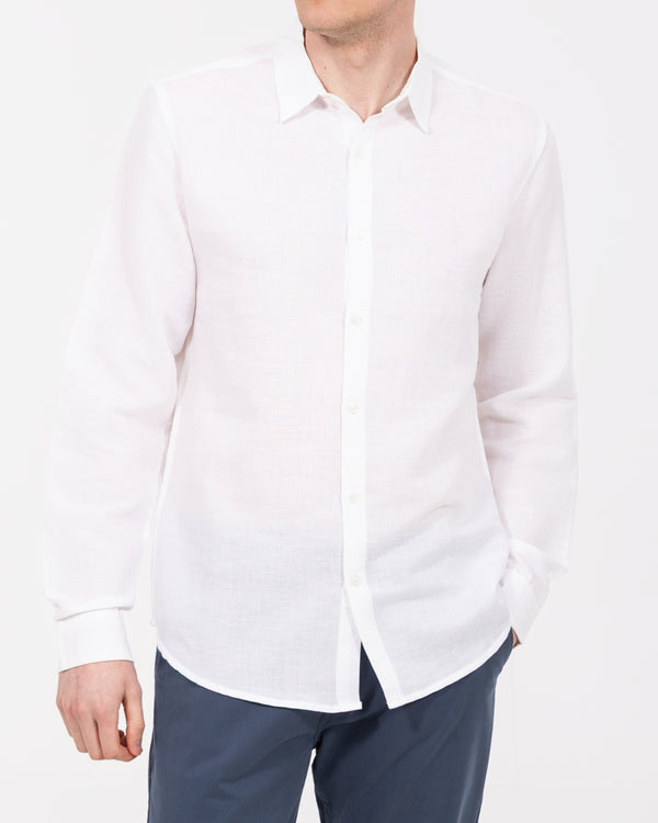 2t Tall Long Sleeve Linen Blend Shirt (white)
