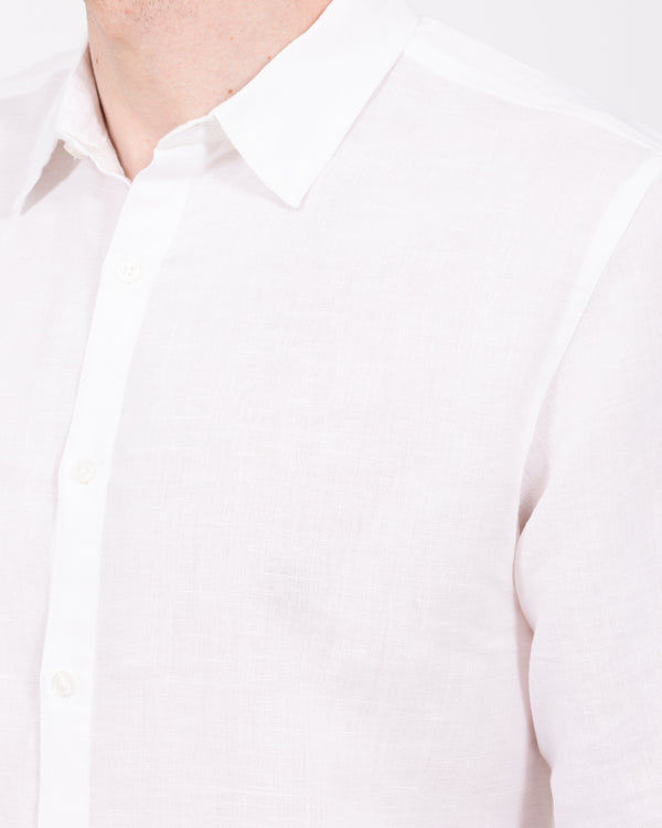 2t Tall Long Sleeve Linen Blend Shirt (white)