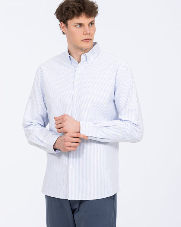 2t Leo Slim Fit Tall Oxford Shirt (blue stripe)