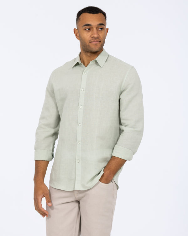 2t Tall Long Sleeve Linen Blend Shirt (sage)