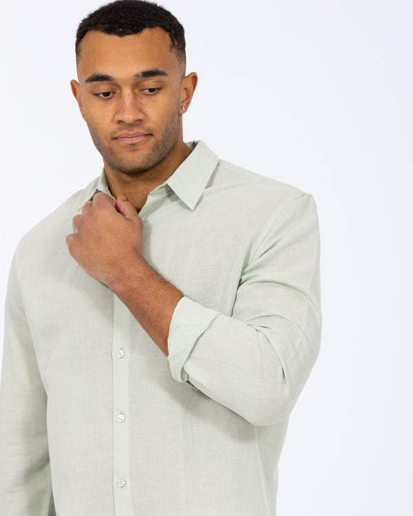 2t Tall Long Sleeve Linen Blend Shirt (sage)