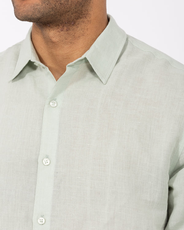 2t Tall Long Sleeve Linen Blend Shirt (sage)