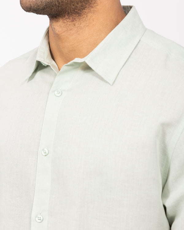 2t Tall Long Sleeve Linen Blend Shirt (sage)