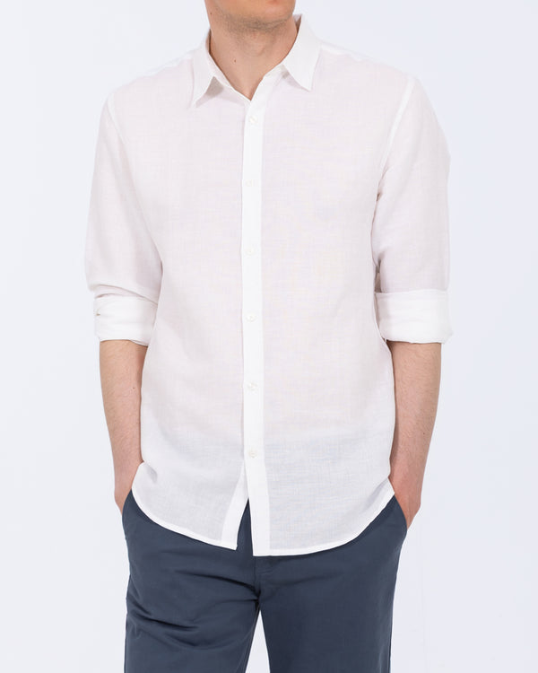 2t Tall Long Sleeve Linen Blend Shirt (white)