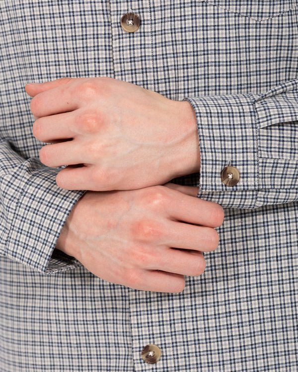 2t Tall Murray Boxy Long Sleeve Shirt (grey/navy check)
