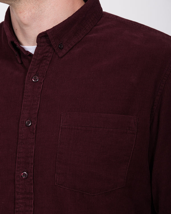 2t Nash Tall Slim Fit Cord Oxford Shirt (burgundy)