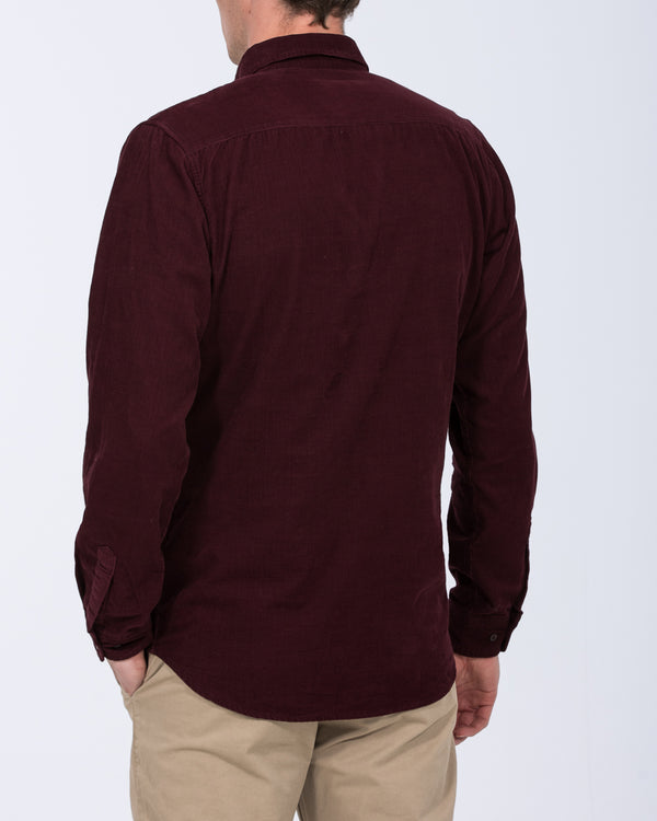 2t Nash Tall Slim Fit Cord Oxford Shirt (burgundy)